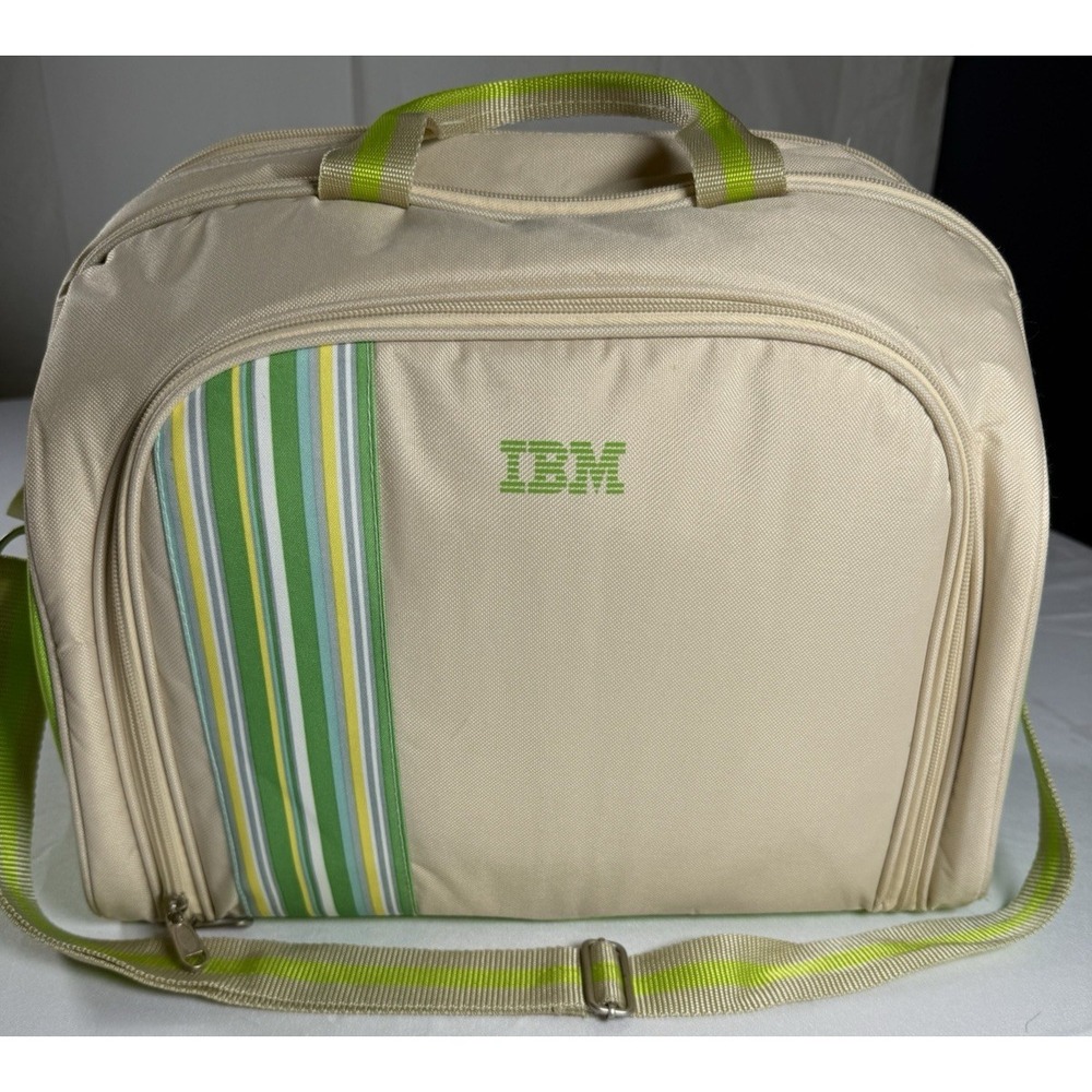 Picnic Bag Pack 4 Person‎ IBM company Hamper Cooler Mugs Plates Cutlery Travel - Picture 2 of 16